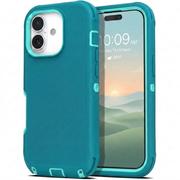 iPhone 17 Case Cover 3 Layer Rugged / Heavy Duty / Shockproof 6.1" Teal