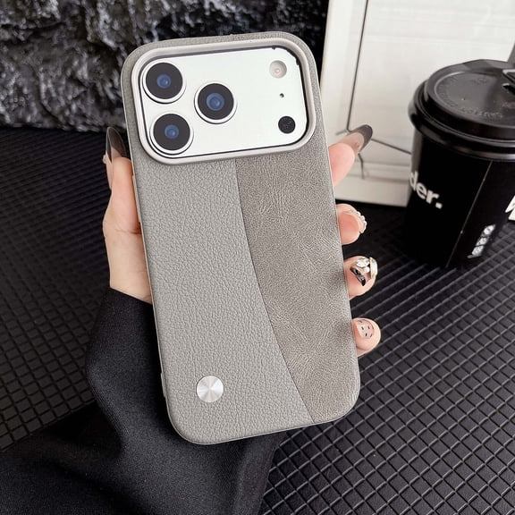 for iPhone 17 Case, [Feels Good in The Hand] Scratch Resistant PU Leather Phone Cover Non-Slip Comfortable Hand Grip Slim Lightweight Phone Case for iPhone 17, Gray