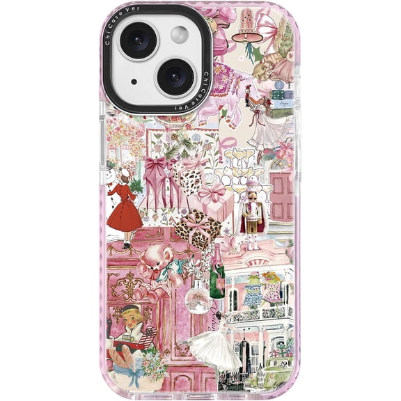 for iPhone 17 Case, Pink Coquette Collage Pattern with Ballet Parisian Fashion, Military-Grade Drop Protection, Girly Soft Slim TPU Protective Cover with Camera Control for Women Girls