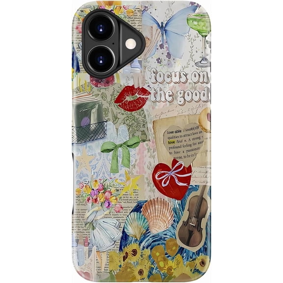 for iPhone 17 Case - Wireless Charging Compatible - Dual-Layer Hard Shell + Silicone Cover - Shockproof Protective Phone Case with Stylish Designs for Women - Leisure Vacation