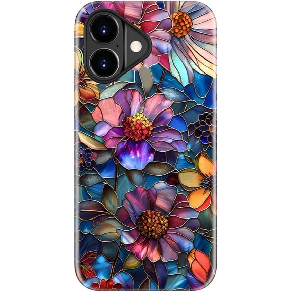 for iPhone 17 Case, Wireless Charging Compatible,Dual-Layer Protection with Stylish Wildflower Design, Soft Silicone + Hard Shell, Cute Chic Phone Cover for Women - Vibrant Defined Blossoms