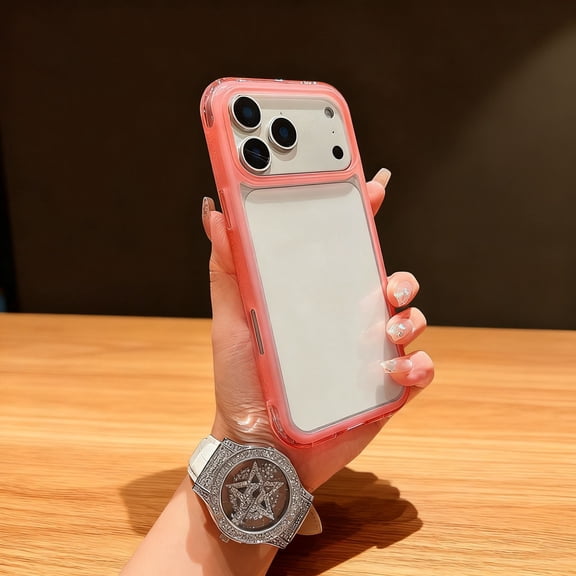 for iPhone 17 Clear Case, Military-Grade Drop Protection, Non-Yellowing, Scratch-Resistant Slim Transparent Shockproof Case, Colorful Frame Bumper Phone Cover for iPhone 17, Pink