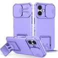 thumbnail image 1 of For iPhone 17 Hard PC Case with Slide Camera Lens Cover, Military Grade Drop Protection Heavy Duty Shockproof Multi-angle Kickstand Rugged Case for iPhone 17,Purple, 1 of 11