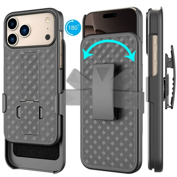 iPhone 17 Holster Case, Belt Clip Case for iPhone 17 6.3", Takfox Shell Holster Combo i Phone 17, Slim Rugged Drop Shockproof Protective Cover with Kickstand | Ranger v1 Series