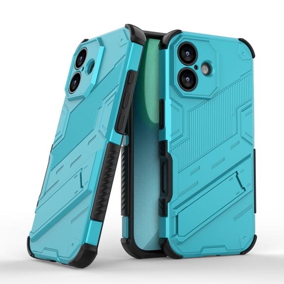 for iPhone 17 Hybrid Case, Military Grade Hard Rugged Cover Heavy Duty Armor Phone Cases with Kickstand Holder Shockproof & Support Car Magnetic Mount for iPhone 17, Blue