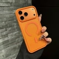 thumbnail image 1 of for iPhone 17 Magnetic Case, Luxury Matte Translucent Silicone Drop Protective Wireless Charging Anti-Scratch Shockproof Hard PC Thin Fit Men Women Case for iPhone 17, Orange, 1 of 8