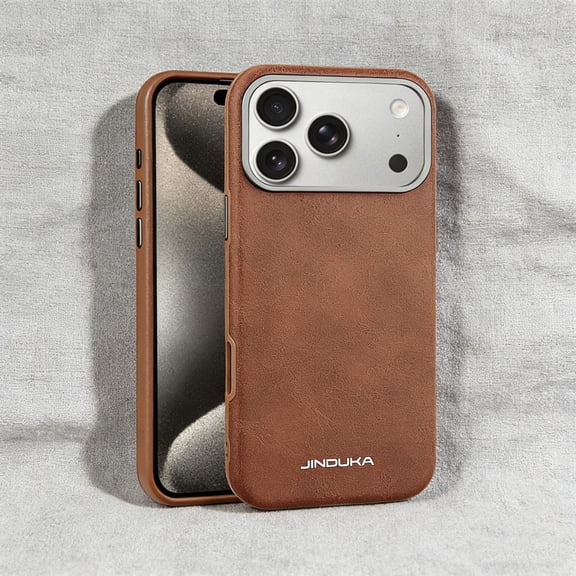 for iPhone 17 Magnetic Case, PU Leather Slim Phone Cover Compatible with Mag-Safe, Hybrid Luxury Protective Anti-Scratch Shockproof Lightweight Case Cover for iPhone 17, Brown