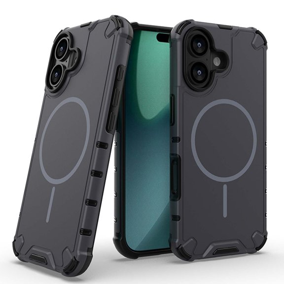 For iPhone 17 Magnetic Phone Case,Compatible with Mag-Safe,Dropproof Heavy Duty,Military-Grade Drop Protection,Shockproof Anti-fall Tough Rugged Phone Case Cover,Gray