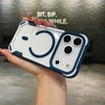 thumbnail image 1 of For iPhone 17 Magnetic Phone Case,Compatible with Mag-Safe,Two-color Design,Transparent Back,Ultra Slim Anti-fall Protection,Shockproof Anti-Scratch Rugged Phone Case Cover,Blue, 1 of 7