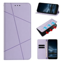 for iPhone 17 PU Leather Wallet Flip Case Cover, with Credit Card Slots Kickstand Magnetic Clasp, Classic Men Women Full Body Protective Rugged Phone Cover for iPhone 17, Purple
