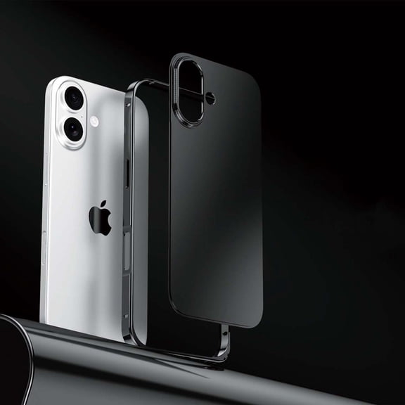 For iPhone 17 Phone Case,2-in-1 Metal Bumper + Metal Back,Anti-fingerprint Matte Back,Ultra Slim Rugged Shokcproof Anti-fall Anti-Scratch Drop Protection,Durable Phone Case,Black