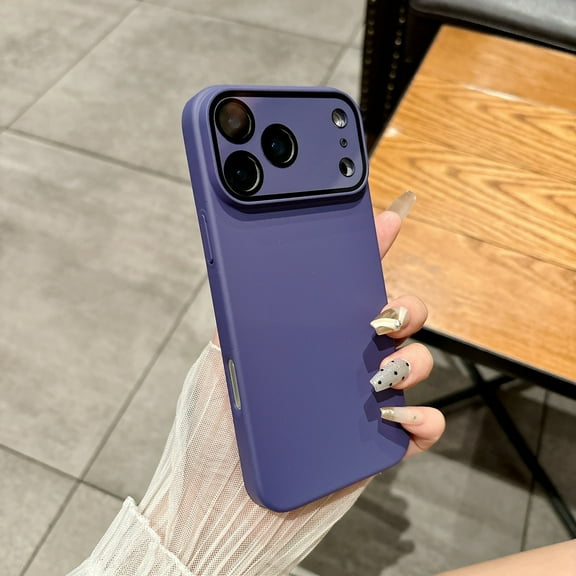 For iPhone 17 Phone Case,Anti-fingerprint Matte Skin Feel,Built-in Lens Protector,Ultra Slim Shockproof Anti-fall Drop Protection,Rugged Thin Fit Drop Proof Durable Phone Case,Darkpurple