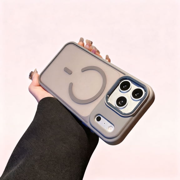 For iPhone 17 Phone Case,Anti-fingerprint Matte Translucent Back,Compatible with Mag-Safe,Shockproof Anti-fall Drop Protection,Ultra Slim Durable Thin Fit Rugged Phone Case,Gray