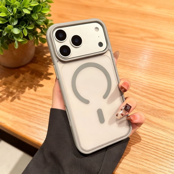 For iPhone 17 Phone Case,Compatible with Mag-Safe,Matte Anti-fingerprint Translucent Skin-feel Back,Ultra Slim Thin Fit Shockproof Anti-fall Drop Protection,Durable Phone Case,Gray