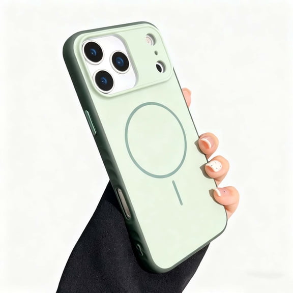 For iPhone 17 Phone Case,Compatible with Mag-Safe,Matte Shockproof Anti-Fingerprint Ultra Slim Anti-Scratch Anti-fall Drop Protection,Rugged Durable Thin Fit Phone Case Cover,Green