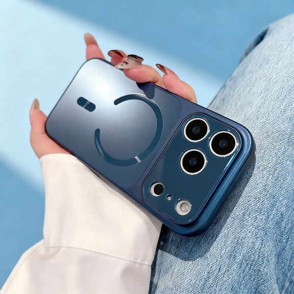 For iPhone 17 Phone Case,Compatible with Mag-safe,Gradient Back Design,Ultra Slim Anti-fall Shockproof Drop Protection,Luxury Glossy Thin Fit Durable Rugged Phone Case Cover,Blue