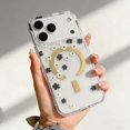 thumbnail image 1 of For iPhone 17 Phone Case,Fresh Floral Print Back Design,Crystal Transparent,Compatible With Wireless Charging,Ultra Slim Shockproof Anti-fall Anti-Scratch,Thin Fit Phone Case,B, 1 of 10