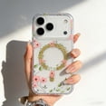 thumbnail image 1 of For iPhone 17 Phone Case,Fresh Floral Print Back Design,Crystal Transparent,Compatible With Wireless Charging,Ultra Slim Shockproof Anti-fall Anti-Scratch,Thin Fit Phone Case,C, 1 of 10