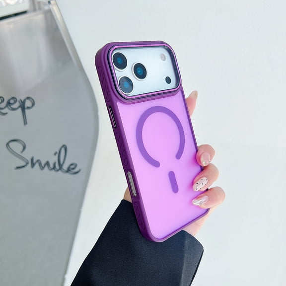 For iPhone 17 Phone Case,Matte Anti-fingerprint Ultra Slim,Compatible with Mag-safe,Shockproof Anti-Scratch Non-Slip Anti-fall Drop Protection Rugged Translucent Phone Case Cover,Purple