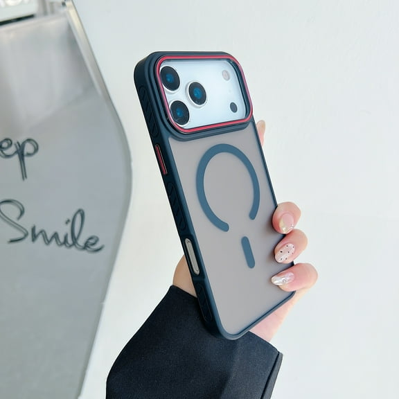 For iPhone 17 Phone Case,Matte Anti-fingerprint Ultra Slim,Compatible with Mag-safe,Shockproof Anti-Scratch Non-Slip Anti-fall Drop Protection Rugged Translucent Phone Case Cover,Black