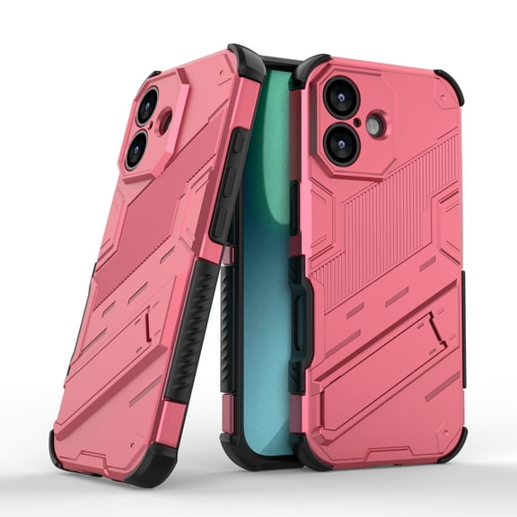 For iPhone 17 Phone Case: Military Grade Drop Proof Protection Mobile Cover with Kickstand | Matte Textured Rugged Shockproof Grip Anti-Slip Edge Phone Case For iPhone 17,Rose