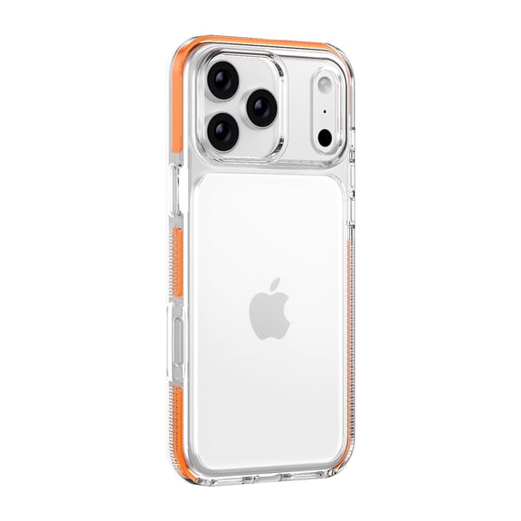 For iPhone 17 Phone Case,[Not Yellowing],[Military-Grade Drop Protection],Crystal Transparent Back Design,Ultra Slim Shockproof Anti-fall Drop Protection,Thin Fit Phone Case,Orange