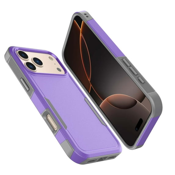 For iPhone 17 Pro 5G 2025 Case ,Sturdy Phone Case for Apple 17 Pro 6.3 inch ,Tiflook Shockproof Protection Heavy Duty Armor Hard Plastic & Rubber Rugged Bumper 2-in-1 Case Cover ( Purple )
