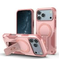 thumbnail image 1 of for iPhone 17 Pro 6.3-inch Case [Compatible with MagSafe] Built in Invisible Stand, Military Grade Shockproof Soft TPU Protective Cover Case,Pink,For iPhone 17 Pro, 1 of 8
