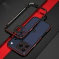 thumbnail image 1 of for iPhone 17 Pro Aluminum Bumper Frame and Camera Cover Frame, Metal Bumper Slim Hard Straight Edge Full Drop Protection Anti-scratch Shock Absorbing Cotton for iPhone 17 Pro, Black+Red, 1 of 5