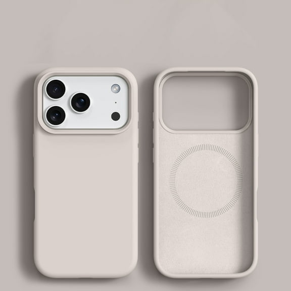 for iPhone 17 Pro Back Cover, Compatible with MagSafe, Luxury Silicone Shockproof Protective Lightweight Flexible Non-Slip Anti-Fingerprint Strong Magnetic Skin Friendly Phone Case, White