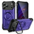 thumbnail image 1 of For iPhone 17 Pro Case with Camera Ring Stand, [Compatible with MagSafe] [Built-in Lens Ring Kickstand] Heavy Duty Rugged Shockproof Durable Anti-Scratch Magnetic Phone Case,Purple, 1 of 8