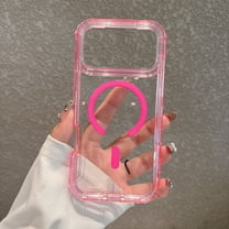 for iPhone 17 Pro Case Clear, Compatible with MagSafe, 3 in 1 Heavy Duty Drop Protection Rugged Shockproof 3-Layer Military Protective Anti-Yellow Anti-Scratch Durable Phone Cover, Clearpink