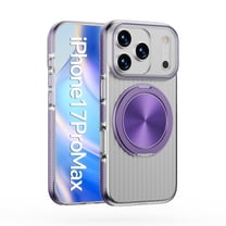 for iPhone 17 Pro Case Compatible with MagSafe, Military Grade Shockproof Heavy Duty Protective Ring Kickstand Clear Magnetic Anti-Slip Grip Frame Phone Case for iPhone 17 Pro, Purple