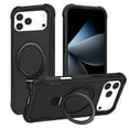 thumbnail image 1 of for iPhone 17 Pro Case, [Compatible with MagSafe][Shockproof Military Grade][Sturdy Kickstand & Magnetic Ring Holder] Hybrid TPU Silicone+Hard PC Back Phone Case for iPhone 17 Pro,Black, 1 of 6