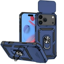 For iPhone 17 Pro Case Heavy Duty Military Grade Protection,Camera Lens Slide Protection & 360°Rotate Magnetic Car Mount Holder Kickstand Rugged Shockproof Drop Hard Shell,Blue
