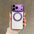 thumbnail image 1 of for iPhone 17 Pro Case with Lens Protector, [Foldable Stand & Rotatable Ring Holder], Glossy Shockproof Bumper Dustproof Clear Women Men Case for iPhone 17 Pro, Darkpurple, 1 of 8