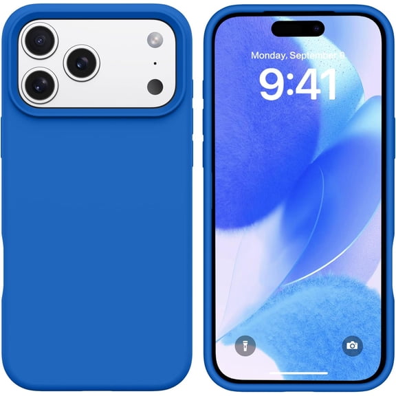 for iPhone 17 Pro Case, Liquid Silicone Anti-Slip Microfiber Lining 17 ProPhone Case, Slim Soft Gel Rubber Anti-Scratch Shockproof Cover for iPhone 17 Pro 6.3" 2025, Klein Blue