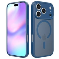for iPhone 17 Pro Case Magnetic, Slim Shockproof Skin-Feel Phone Cover Compatible with Mag-Safe, Military Grade Protection Raised Camera Lens Protective Cover for iPhone 17 Pro, Blue