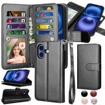 iPhone 17 Pro Case,for iPhone 17 Pro 6.3" Wallet Phone Case,Takfox PU Leather Magnetic Detachable Card Holders Shockproof Kickstand Protective [Flip Folio Cover] for iPhone 17 Pro - Black