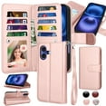 thumbnail image 1 of iPhone 17 Pro Case,for iPhone 17 Pro 6.3" Wallet Phone Case,Takfox PU Leather Magnetic Detachable Card Holders Shockproof Kickstand Protective [Flip Folio Cover] for iPhone 17 Pro - Pink, 1 of 7