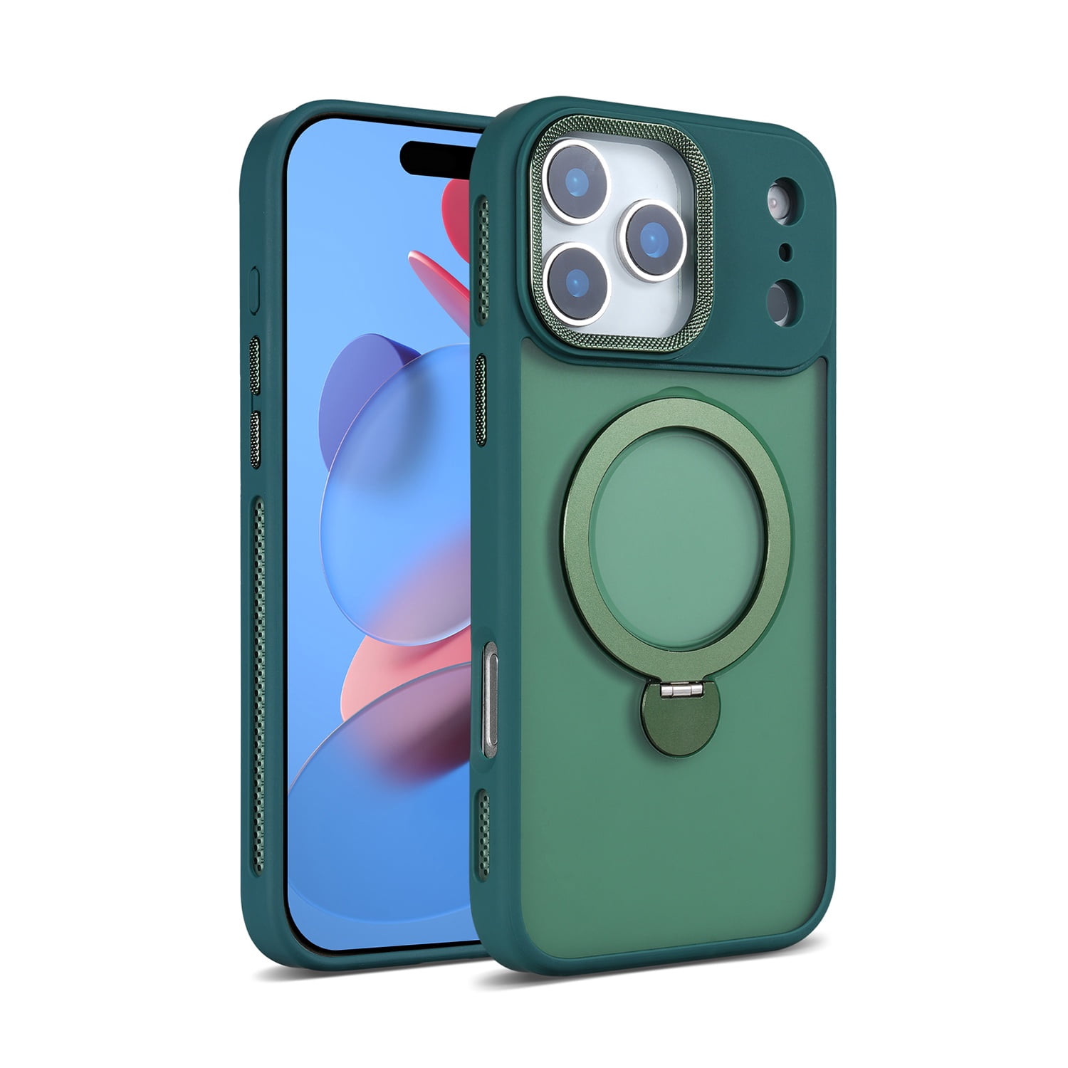 iPhone 17 Pro Case with Rotating Stand & MagSafe - Green
