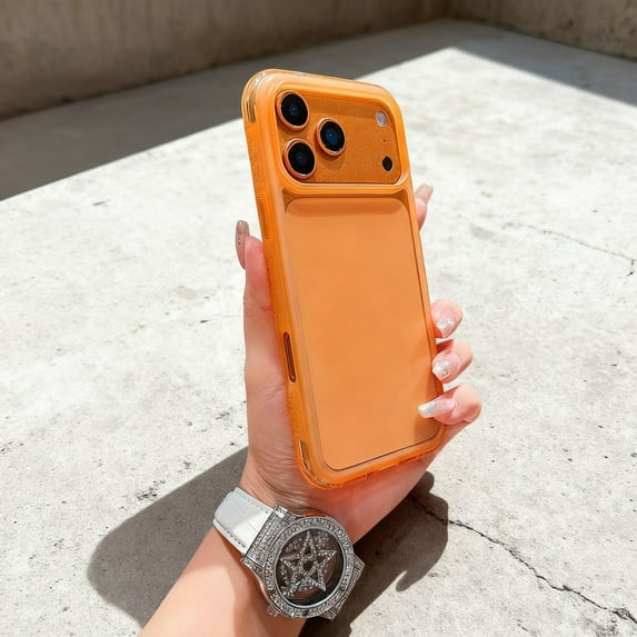 for iPhone 17 Pro Clear Case, Military-Grade Drop Protection, Non-Yellowing, Scratch-Resistant Slim Transparent Shockproof Case, Colorful Frame Bumper Phone Cover for iPhone 17 Pro, Orange