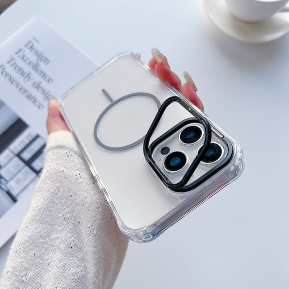 for iPhone 17 Pro Clear Magnetic Case, Compatible with Mag-Safe, Anti-Yellowing Transparent Shockproof Slim Magnetic Rugged Hybrid Protective Phone Cover for iPhone 17 Pro, Gray