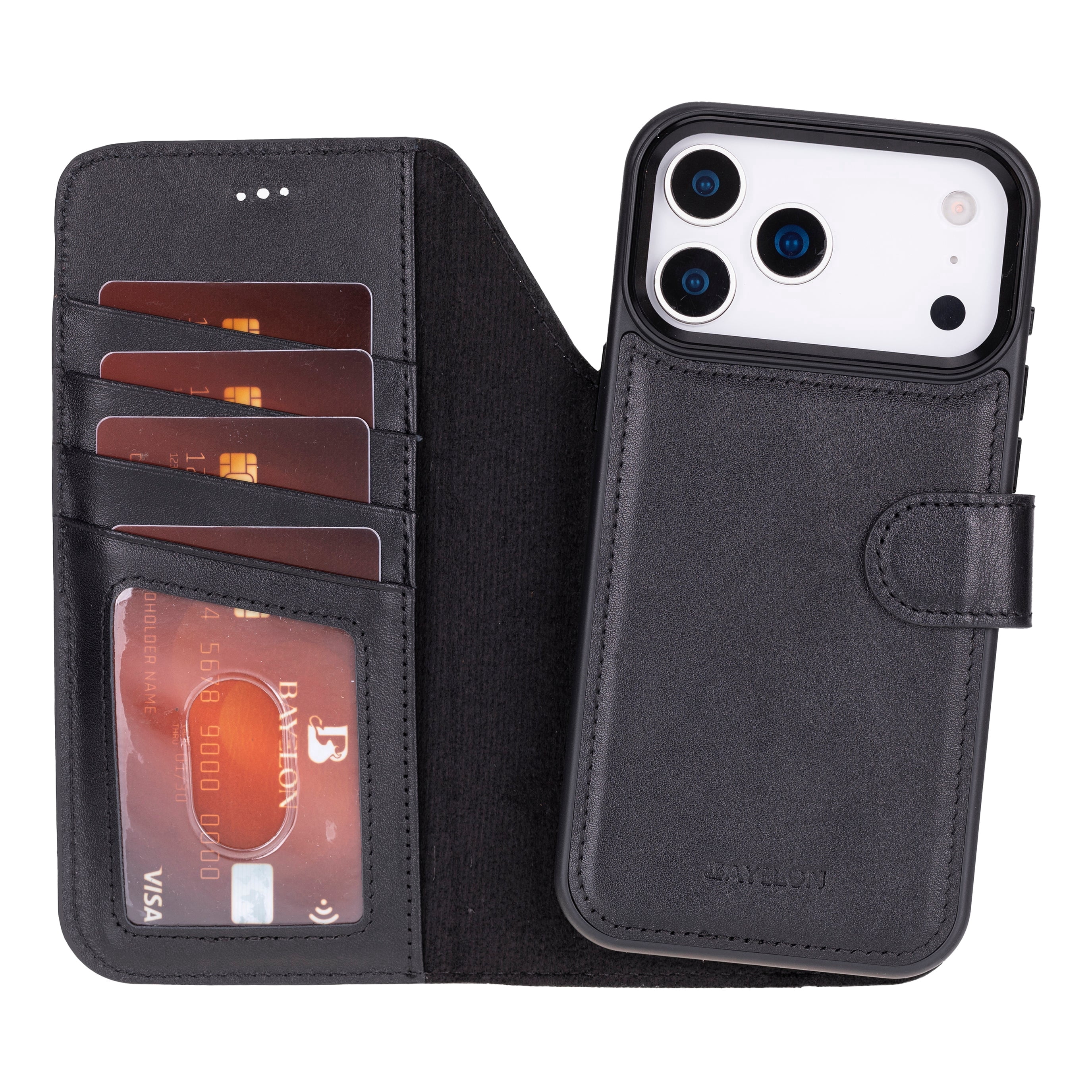 iPhone 17 Pro Detachable Leather Wallet Case - RFID, MagSafe Compatible