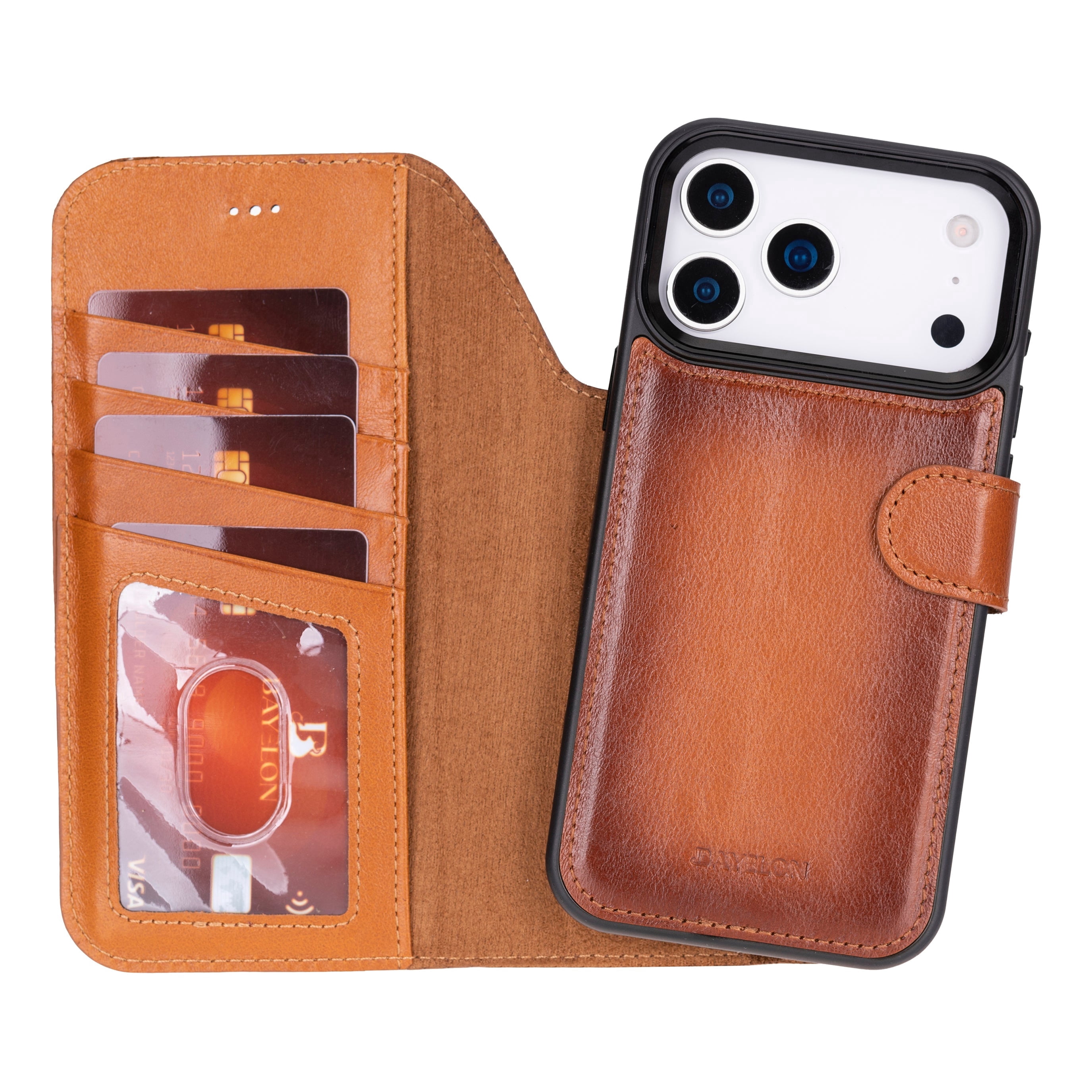 iPhone 17 Pro Detachable Leather Wallet Case - RFID, MagSafe Compatible