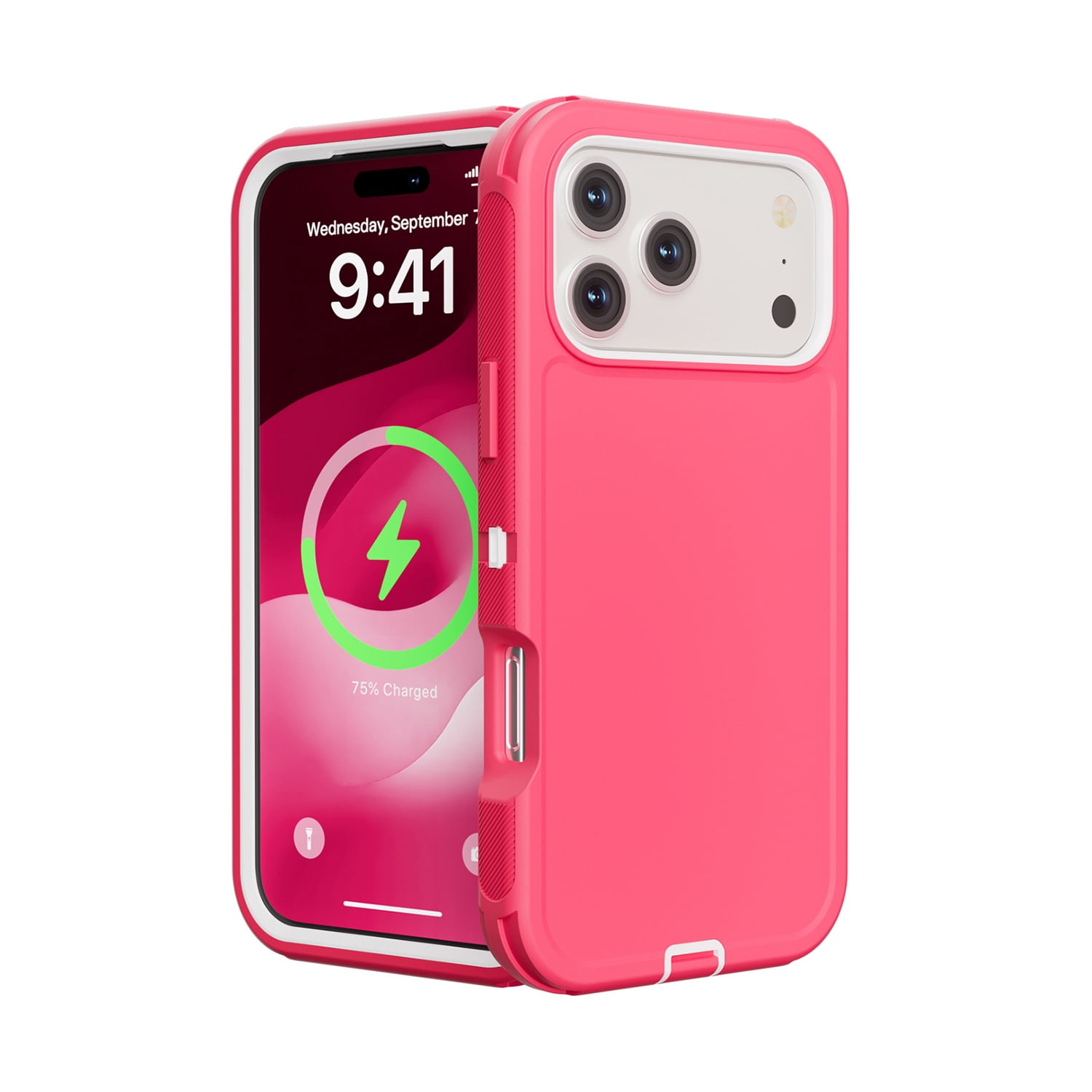 iPhone 17 Pro Duual Pro Impact Protection Case - Pink & White