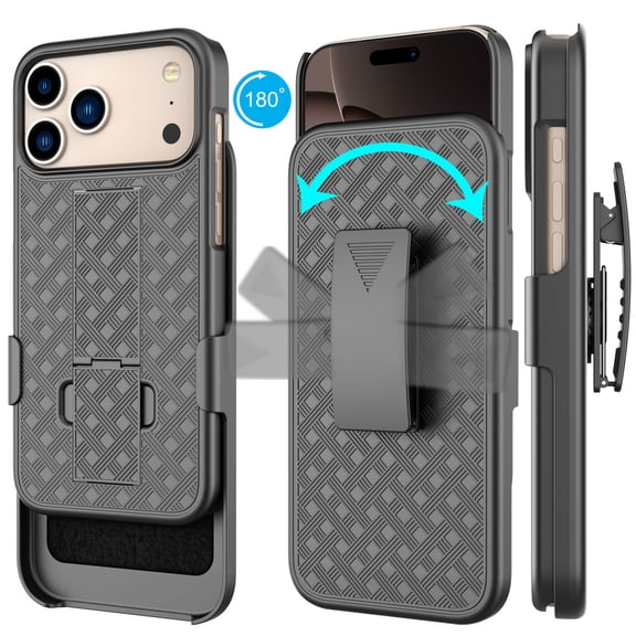 iPhone 17 Pro Holster Case, Belt Clip Case for iPhone 17 Pro 6.3", Takfox Shell Holster Combo i Phone 17 Pro, Slim Rugged Drop Shockproof Protective Cover with Kickstand | Ranger v1 Series