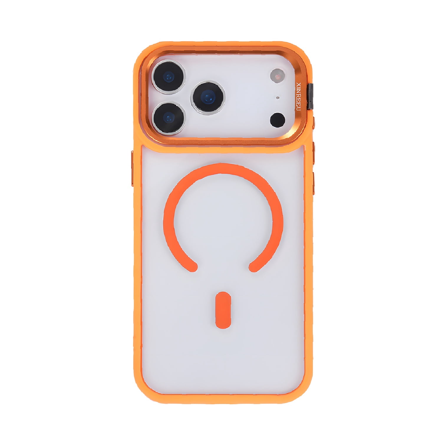 iPhone 17 Pro MagSafe Clear Case with Foldable Camera Stand - Orange