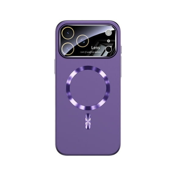 for iPhone 17 Pro Magnetic Case [Compatible with Mag-Safe] [Built-in Camera Lens Protector] Slim Lightweight Rugged PC Shockproof Protective Phone Cover for iPhone 17 Pro, Darkpurple