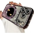 thumbnail image 1 of for iPhone 17 Pro Magnetic Case, [Compatible with Magsafe] Kickstand Shockproof Glitter Girls Woman Cute Bling Cover Makeup Mirror Ring Holder with Camera Protector for iPhone 17 Pro, Purple, 1 of 9